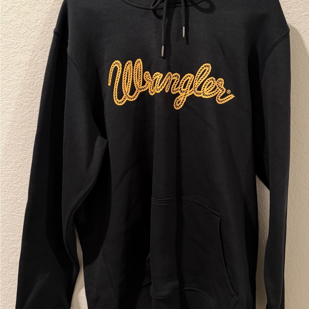 Wrangler Black Hoodie with Gold Logo